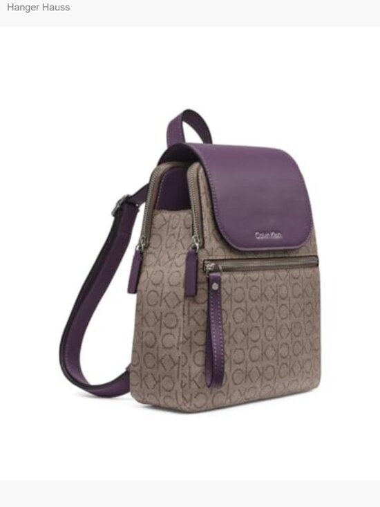 Monogram Flap Backpack with Anti-Theft Pocket, Adjustable Straps main image 6